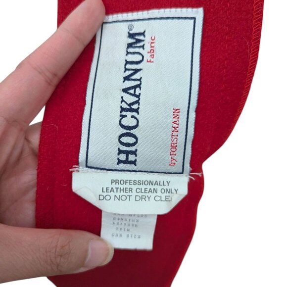 Vintage Dani Colby 80% Wool Blend Cape Coat With Black Genuine Red Leather Trim - Picture 7 of 10